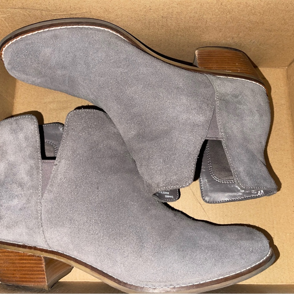 Cole Haan Gray Ankle Booties with Stacked Heel